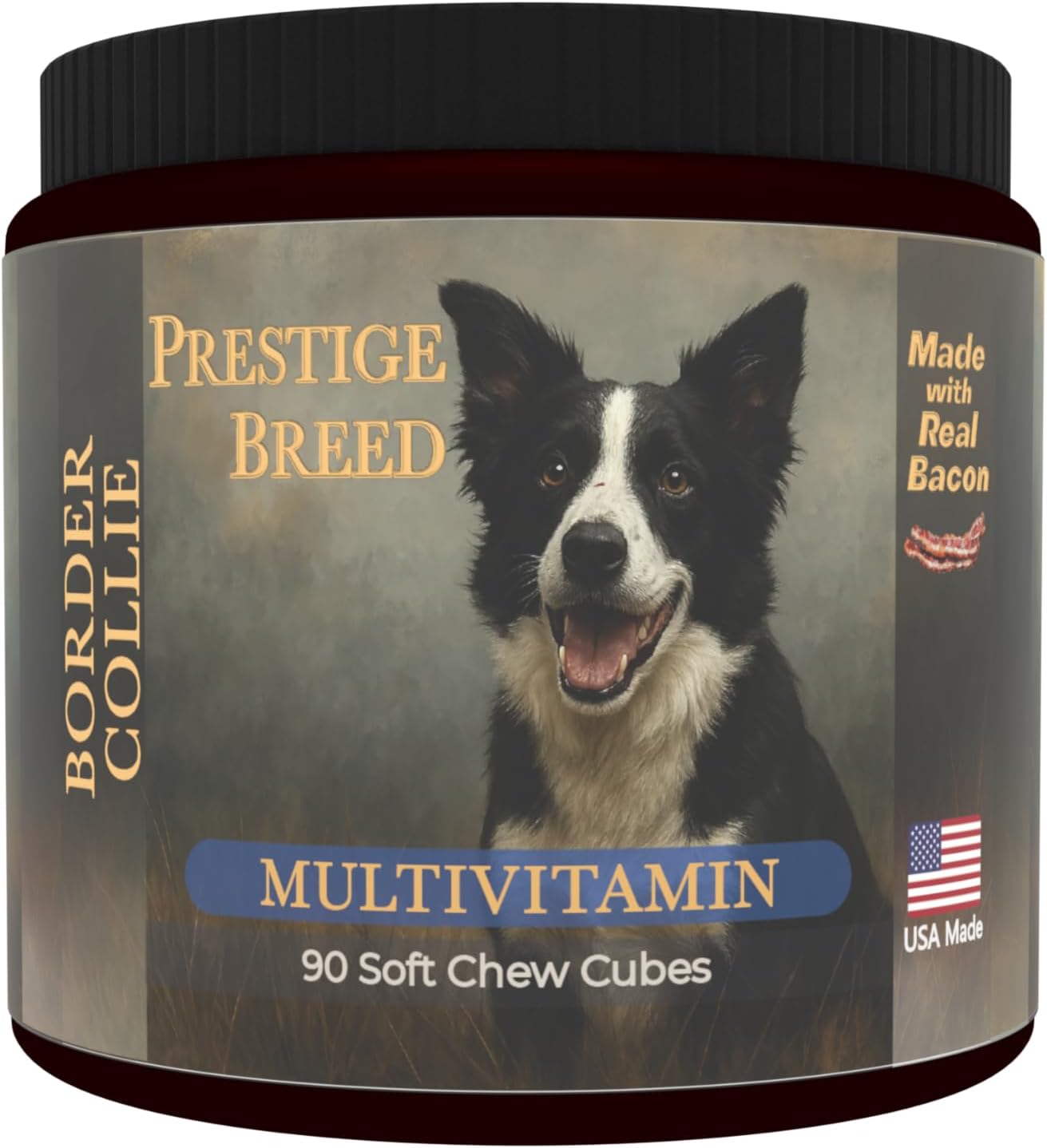 Border Collie Multivitamins, 90 Count, Made in the USA with Real Bacon - görsel 1