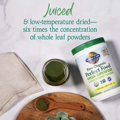 Garden of Life Super Greens Powder Smoothie & Mix, Probiotics & Digestive Enzymes for Digestive Health, Organic Superfoods Nutrition Fruit and Vegetables for Women and Men Energy, Original, 60 Servings