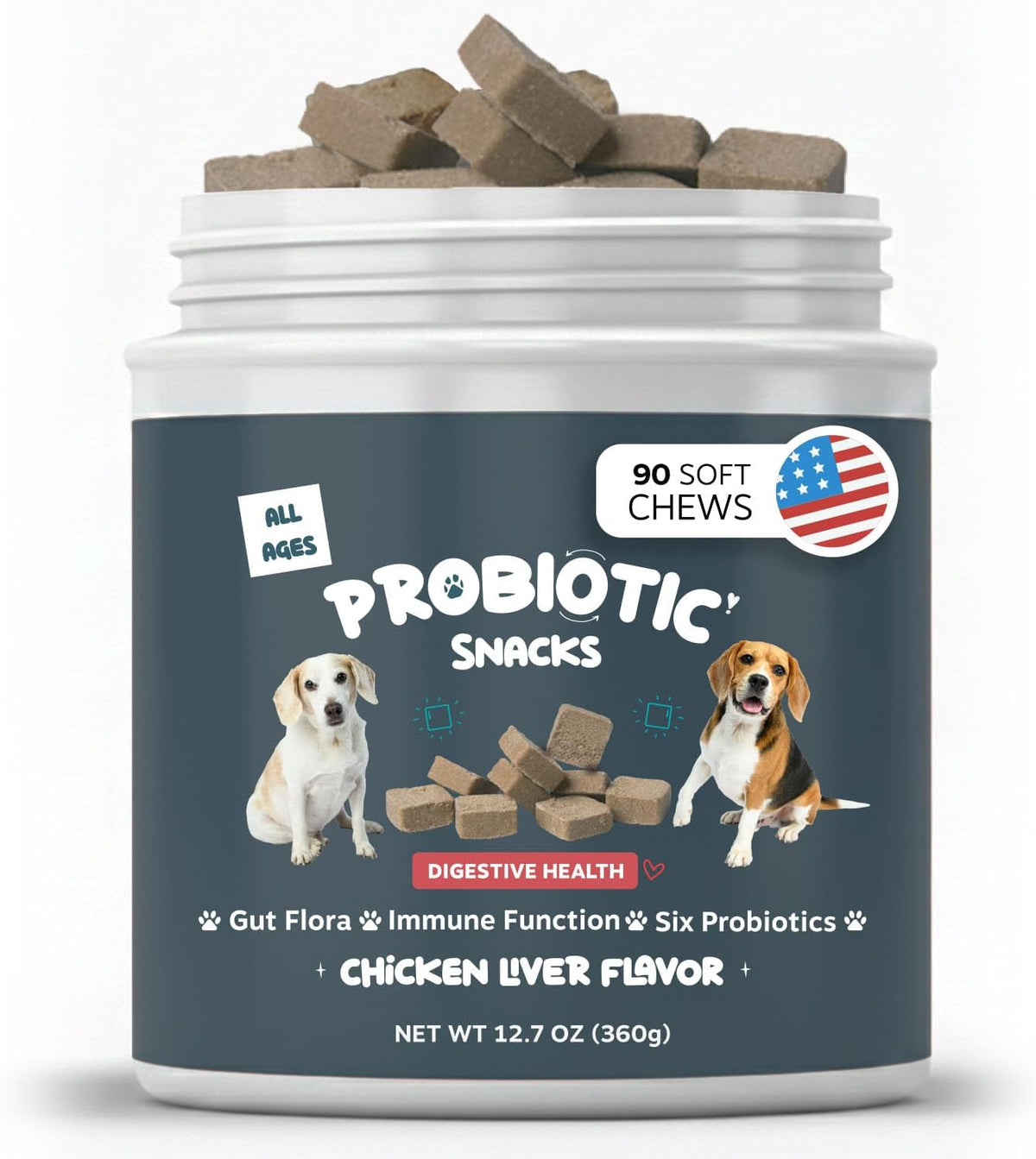 Bruno & Lukas Probiotic Chews for Dogs – Digestive Health & Gut Flora Support, 90 Chews - görsel 1