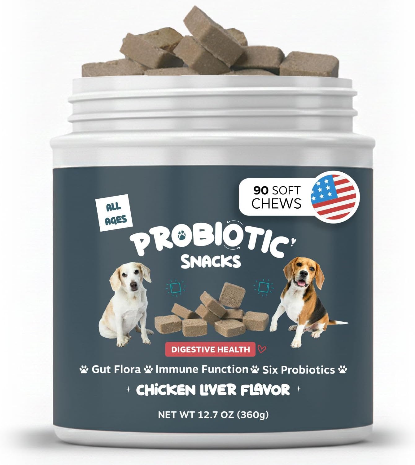 Bruno & Lukas Probiotic Chews for Dogs – Digestive Health & Gut Flora Support, 90 Chews - görsel 1