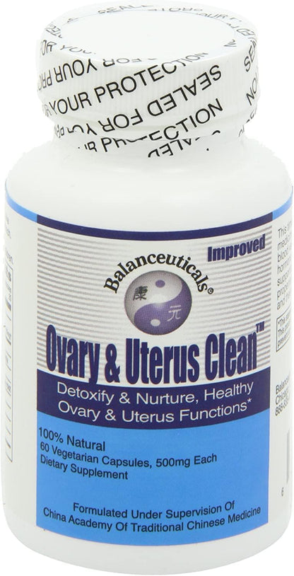 Balanceuticals Ovary & Uterus Clean, 500 mg Food Supplement Capsules, 60-Count Bottle (Pack of 2)