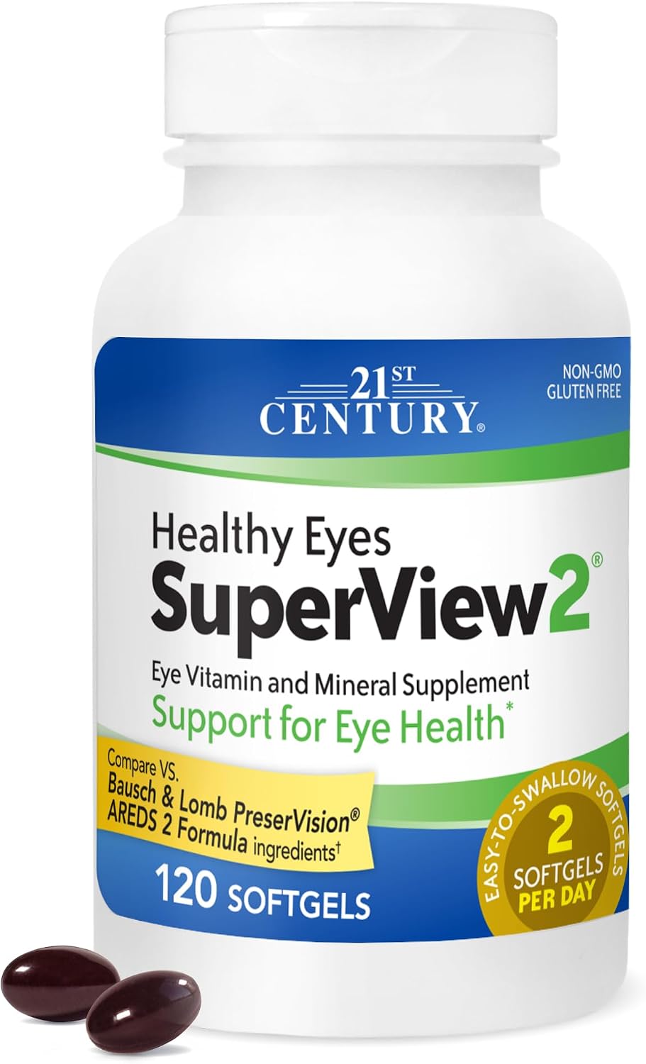 21st Century Healthy Eyes SuperVision2 Softgels, 120 Count (Pack of 2) - görsel 3