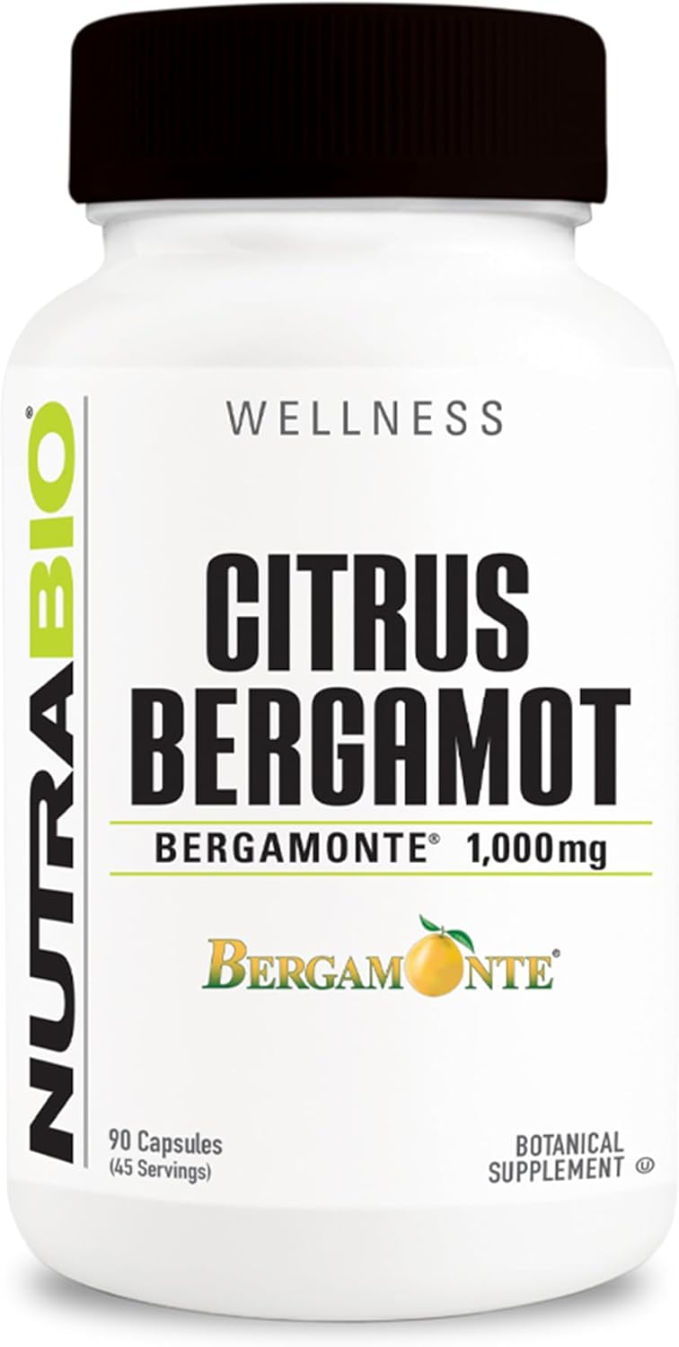 NutraBio Citrus Bergamot Bergamonte® Extract Supplement – 1000mg per Serving – 90 Capsules - görsel 1