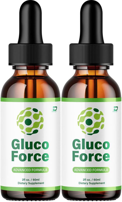 Gluco Force Healthy Formula – Natural Blood Sugar Support Liquid Drops (2 Pack – 2 Month Supply)