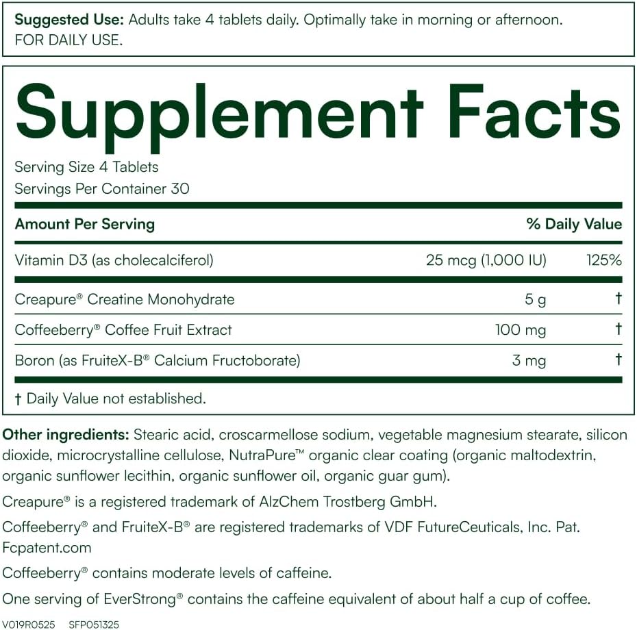EverStrong Creatine Monohydrate Blend – Joint, Muscle & Energy Support (120 Tablets) - görsel 2