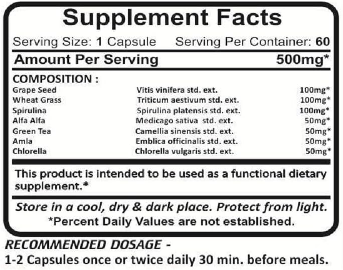 Planet Ayurveda Green Essentials, 500mg Veg Capsules - 2 Bottles - görsel 3