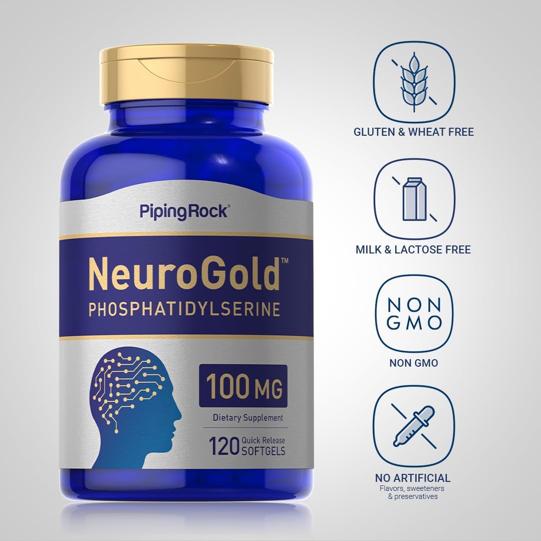 Piping Rock Phosphatidylserine 100mg | 120 Softgels | NeuroGold | Non-GMO, Gluten-free Supplement - görsel 3