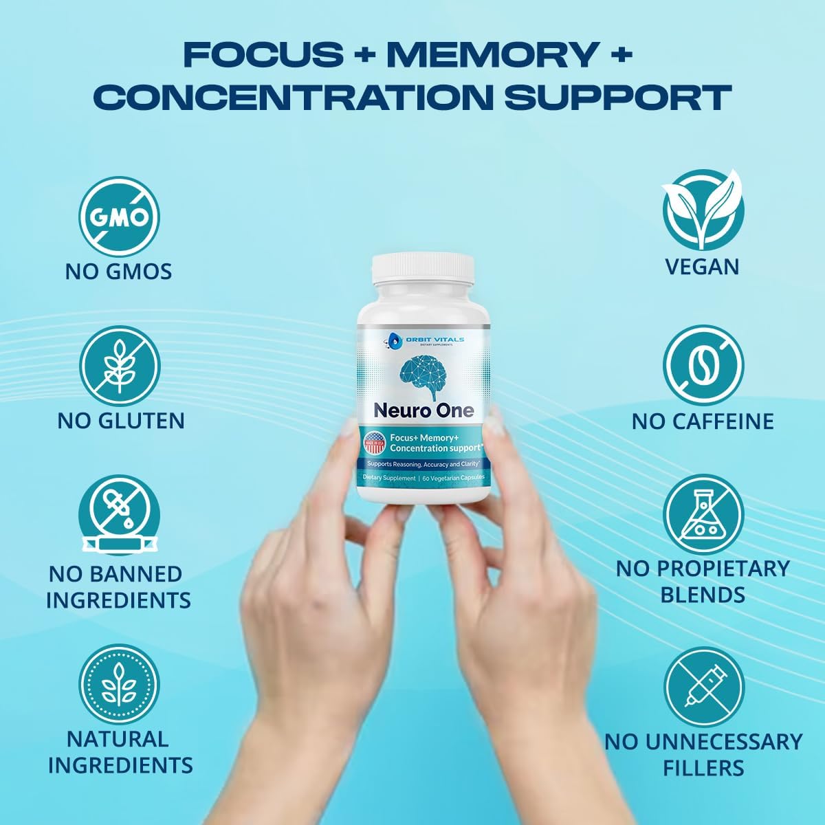 Neuro Brain Support Supplements for Memory - Cognitive Support Supplement - Boost Focus, Mood, Clarity, Concentration & Mental Speed - Brain Supplement for Adults - 60 Capsules - görsel 6