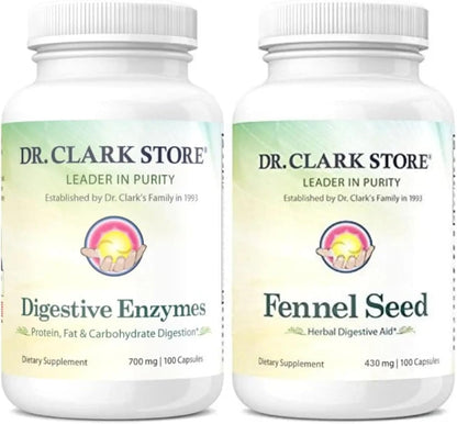 Dr Clark Store Flat Tummy Kit – 2 Digestive Support Formulae for Enhanced Digestion, Bowel Regularity & Gut Health