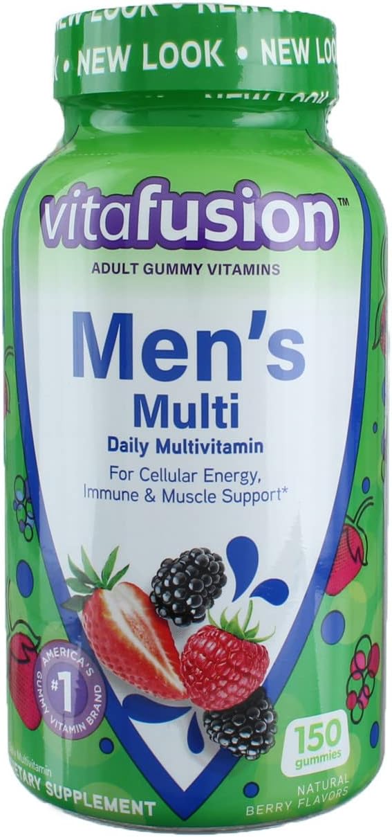 Vitafusion Men's Complete Multivitamin Gummies, Natural Berry Flavours, 150 Count (Pack of 4) - görsel 1