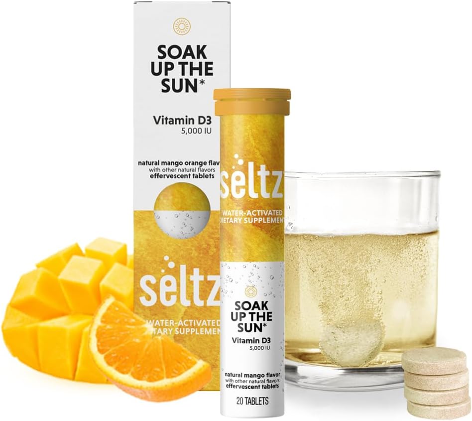 Seltz Vitamin D3 Drink Tablets - 5000 IU Effervescent, Mango & Orange, 120 Tablets - görsel 10