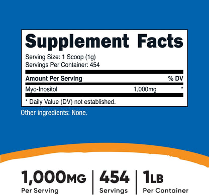 Nutricost Inositol Powder - 1LB (454g) - Gluten-free, Non-GMO