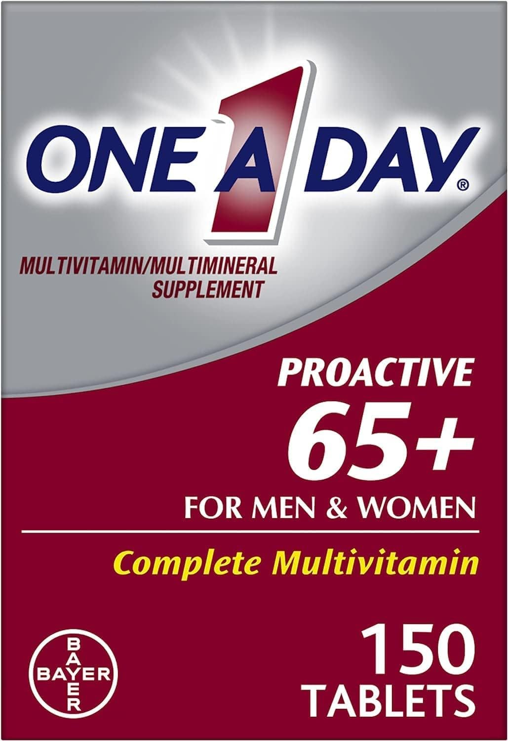 One A Day Proactive 65+ Multivitamin for Men and Women, 150 Tablets (Pack of Two) - görsel 1