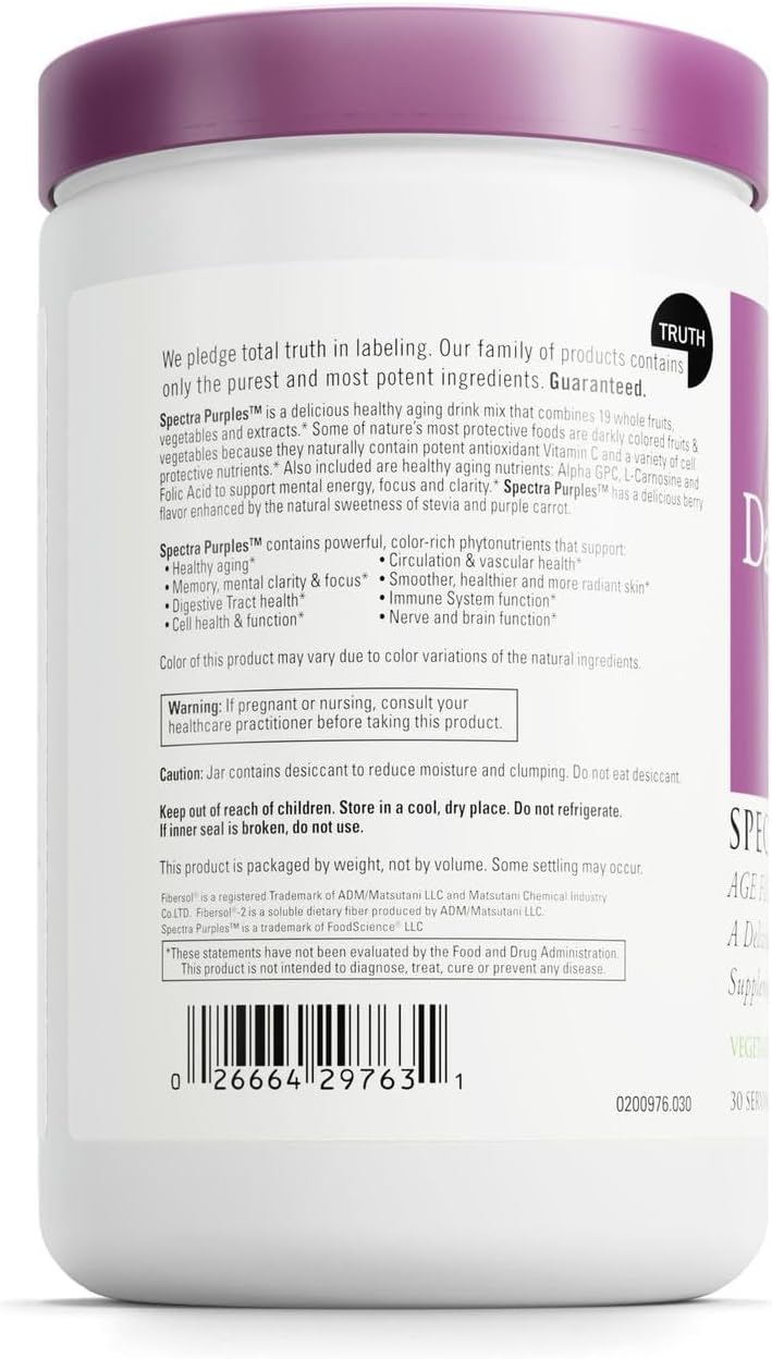 DAVINCI Labs Spectra Purples - Antioxidant Powder Supplement with Fruits, Vegetables & Herbal Extracts, 30 Servings - görsel 3