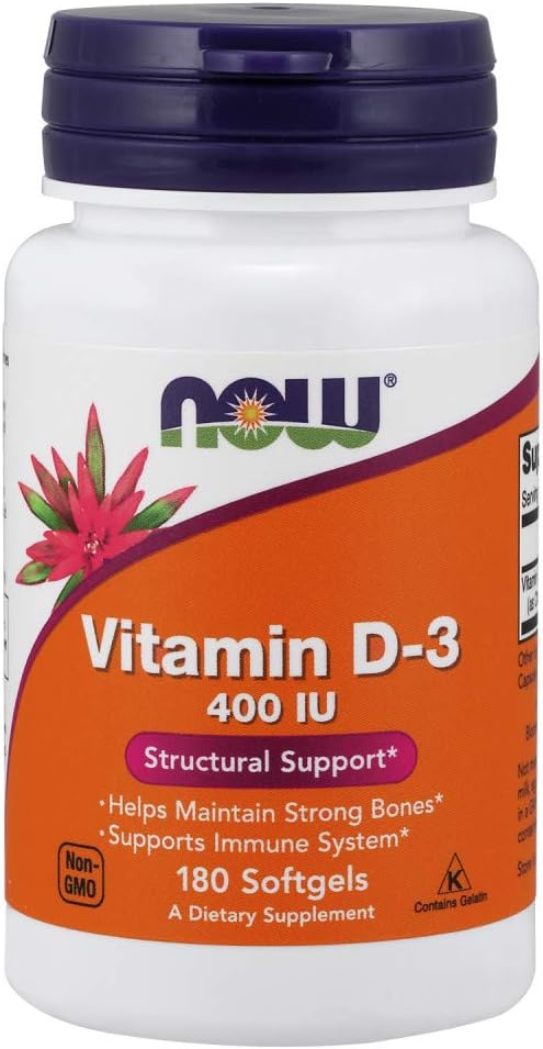 NOW Vitamin D3 400 IU Softgels (Pack of 3) - görsel 4