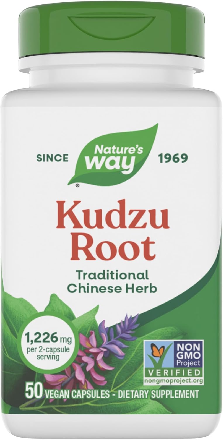 Nature's Way Kudzu Root, 1,226 mg per 2-Capsule Serving, Non-GMO Project Verified, 50 Vegan Capsules - görsel 1