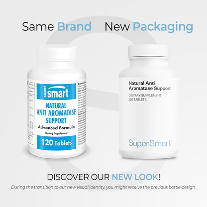 Supersmart – Natural Anti Aromatase Support (Advanced Formula) – with DIM, Genistein, Chrysin – Aromatase Inhibitor Supplement | Non-GMO & Gluten-Free – 120 Tablets