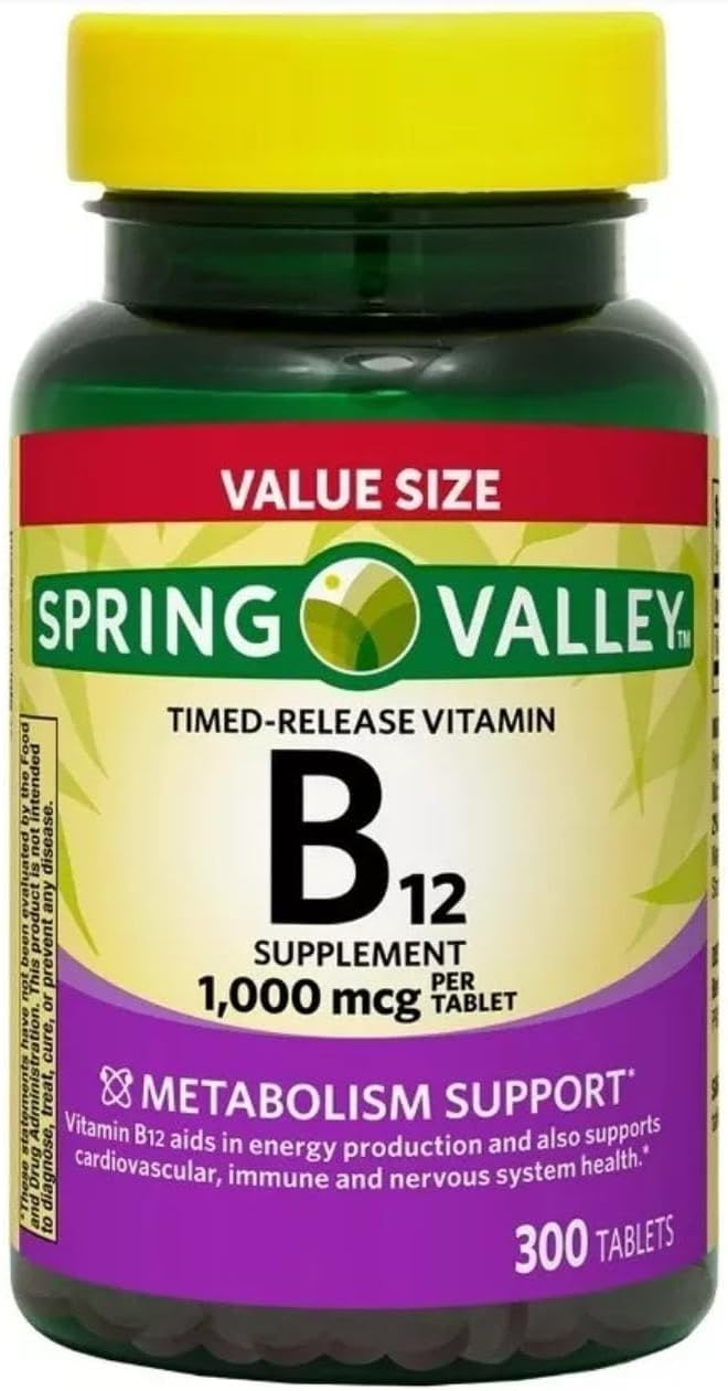 Spring Valley, Extended Release Vitamin B12, 1,000 mcg, 300 Tablets - görsel 1
