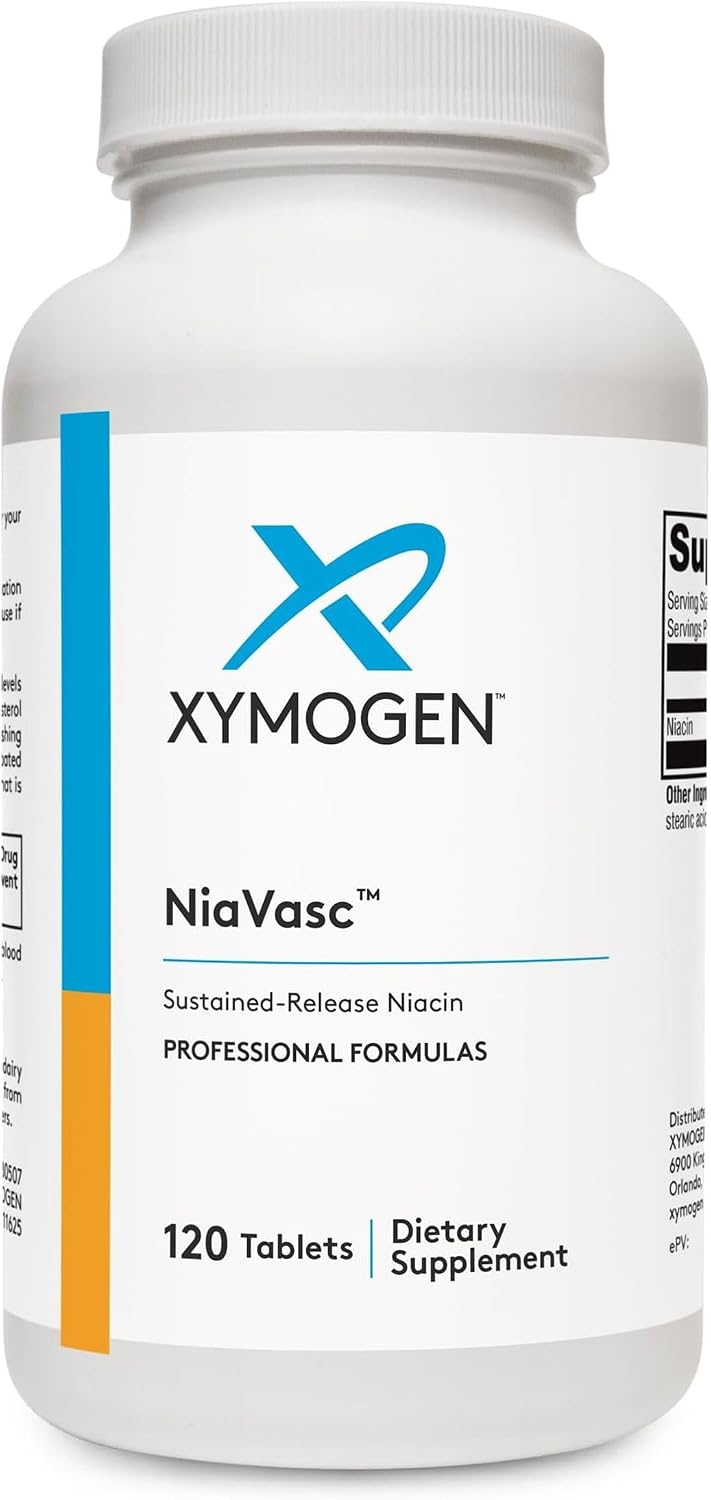 XYMOGEN NiaVasc - Sustained-Release Niacin 500 mg - 120 Capsules - görsel 1
