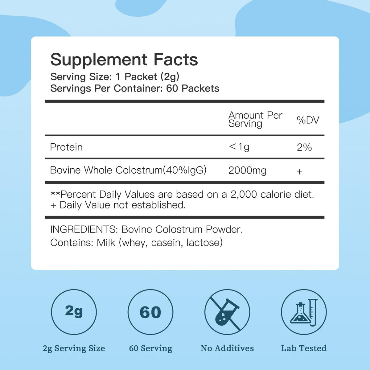 Bestidy Bovine Colostrum Powder – Natural Superfood for Gut Health, Hair Growth & Beauty (60 Servings, 120g) - görsel 4
