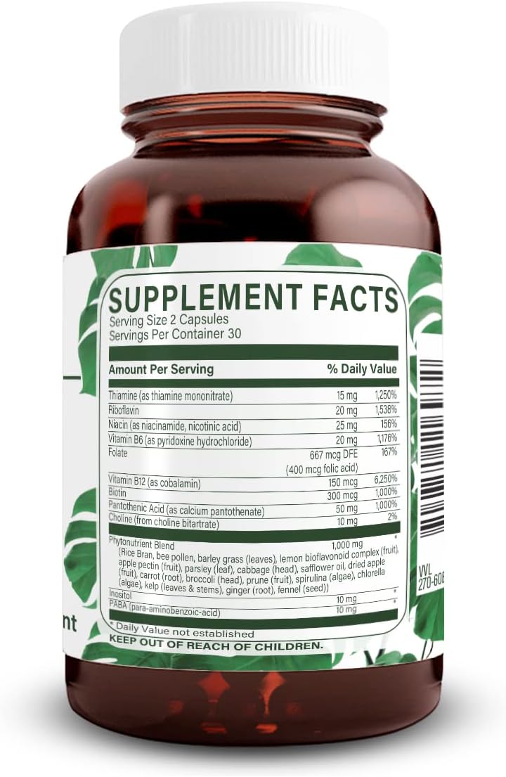 Natural Nutra Vitamin B Complex, 60 Vegetarian Capsules - görsel 2