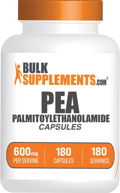 Palmitoylethanolamide (PEA) 600mg Capsules - Gluten-free, 180 Capsules