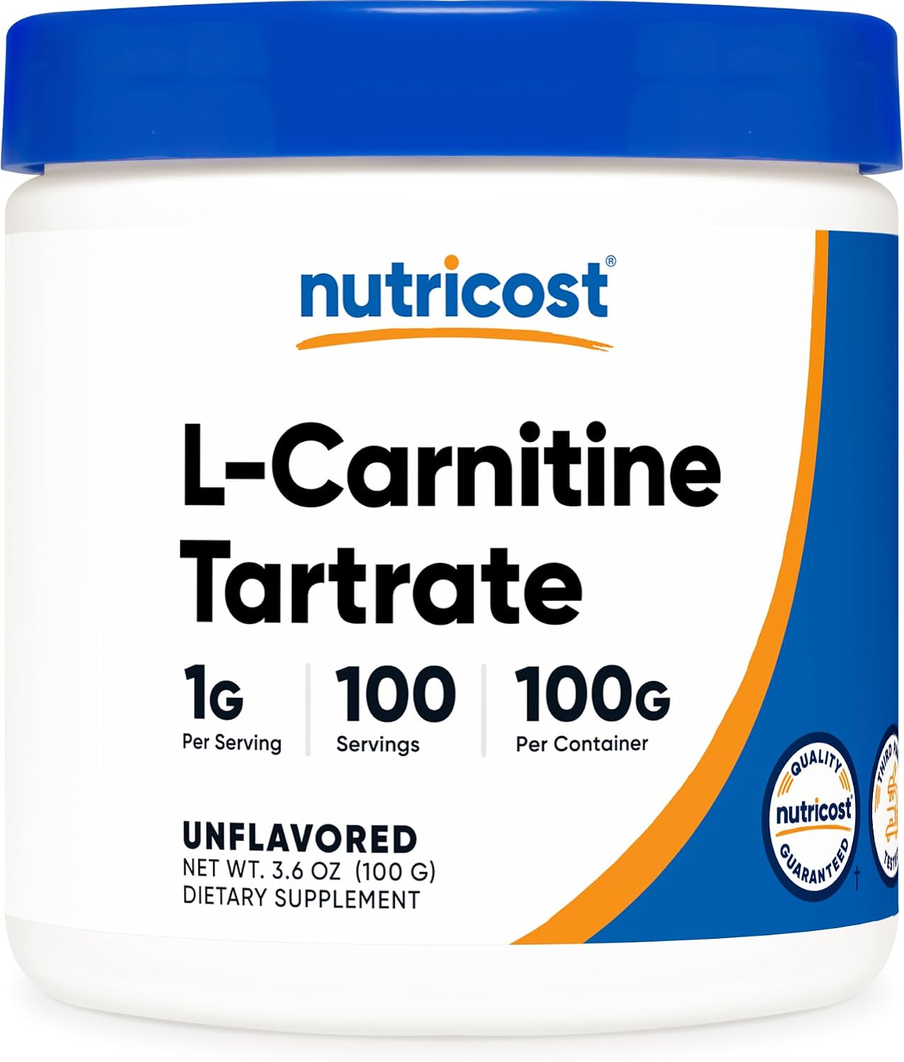 Nutricost L-Carnitine Tartrate Powder (100 g) – 1 Gram per Serving, 100 Servings - görsel 1