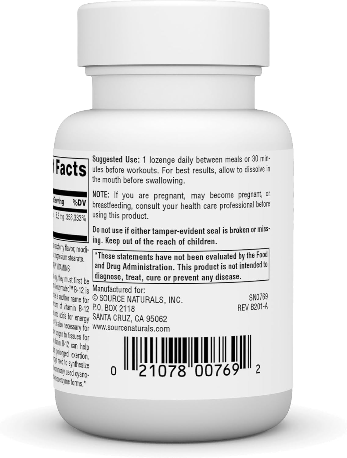 Source Naturals Dibencozide - Coenzymated B-12 Athletic Series, Quick-Dissolving Food Supplement, 30 Lozenges - görsel 3