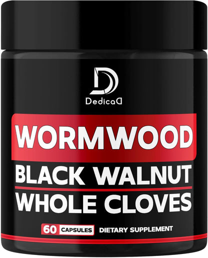 DEDICAD 1500mg Wormwood Capsules with Black Walnut & Cloves – Artemisia Annua Herbal Supplement