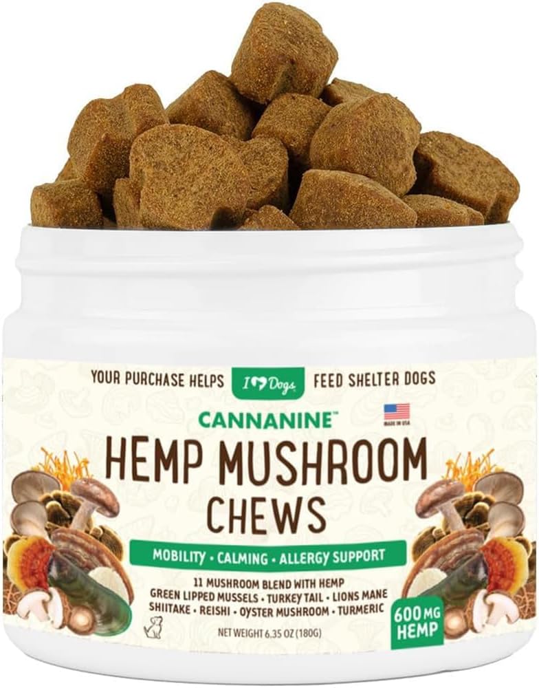 iHeartDogs Hemp Mushroom Chews - Mobility, Calming, Allergy, Lumps, Bumps, Lipomas & Immune Support - 60 Count (600mg Hemp) - görsel 5