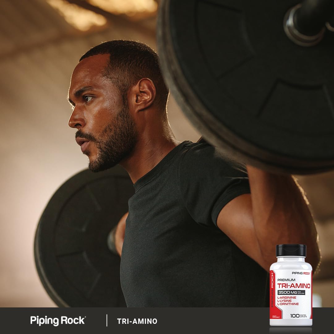 Piping Rock Tri Amino Supplement | 100 Caplets | L-Arginine, L-Ornithine, L-Lysine - görsel 6