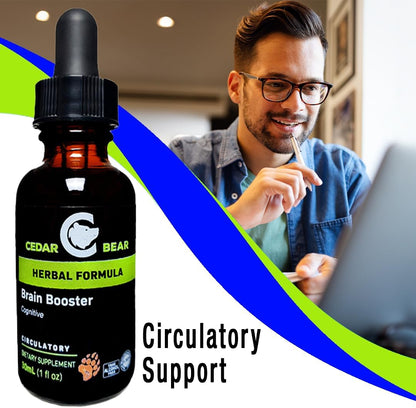 Cedar Bear Brain Booster Liquid Herbal Supplement – Memory and Vitality Support, 30 ml