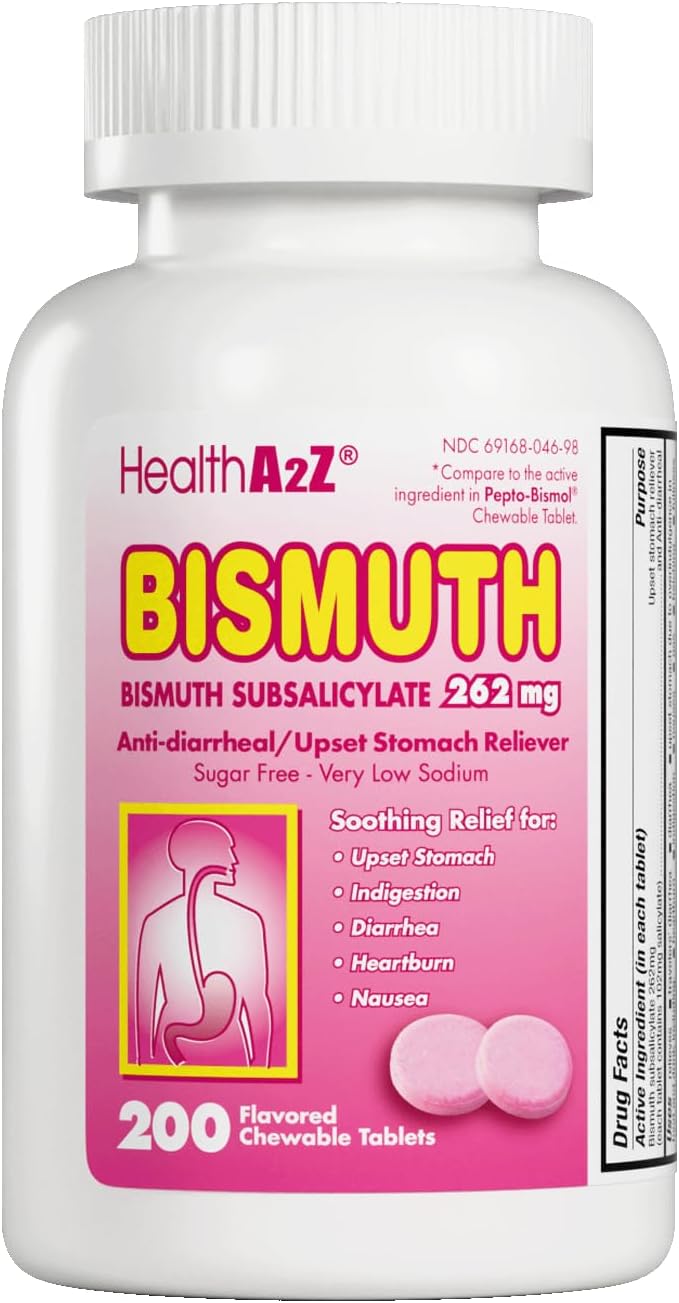 HealthA2Z® Bismuth | Bismuth Subsalicylate 262mg | Multi-Symptom Relief | (50 Count (Pack of 1)) - görsel 10