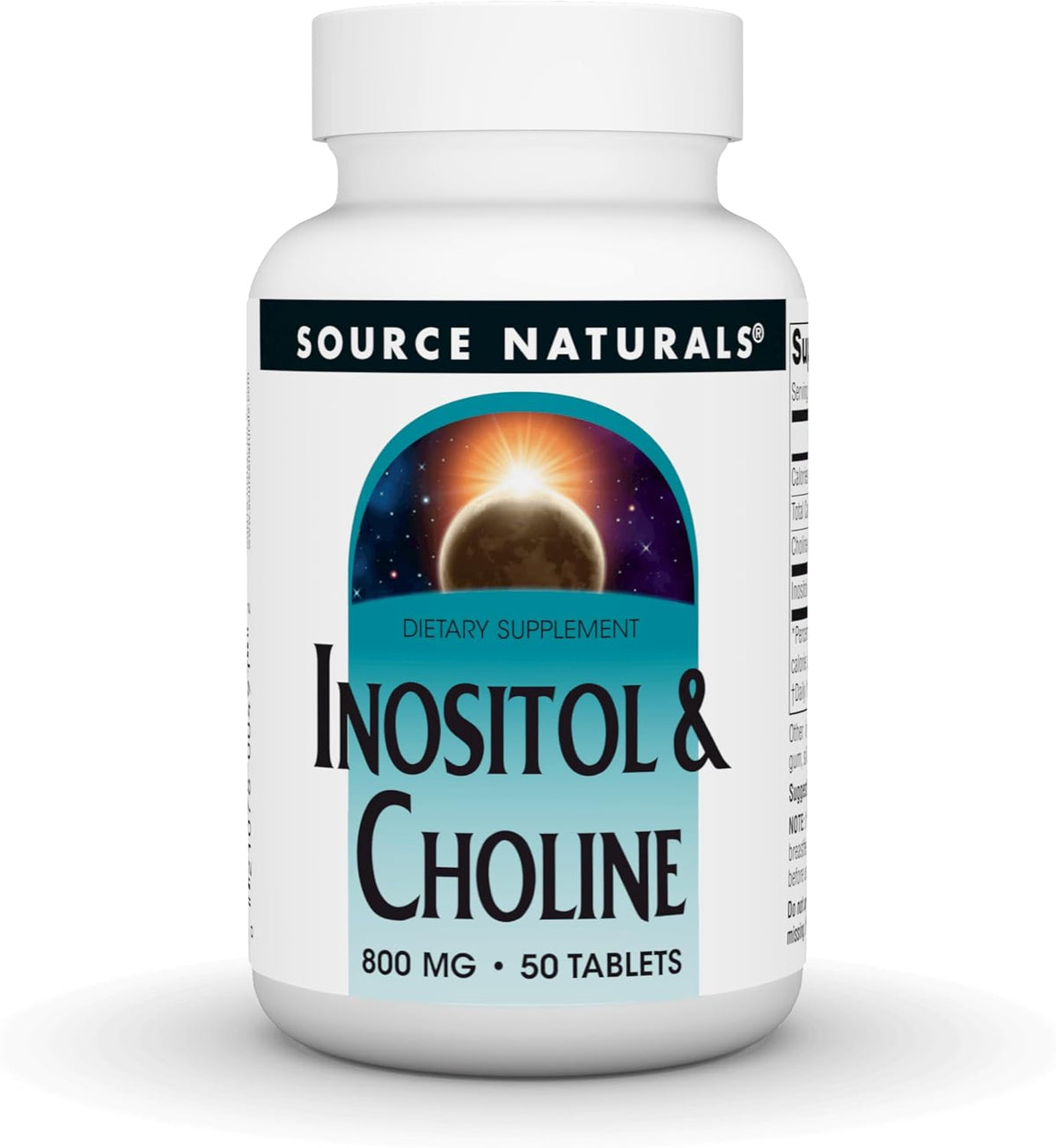 Source Naturals Inositol & Choline – Supports Normal Nerve Function* – 800 mg – 50 Vegetarian Tablets - görsel 1