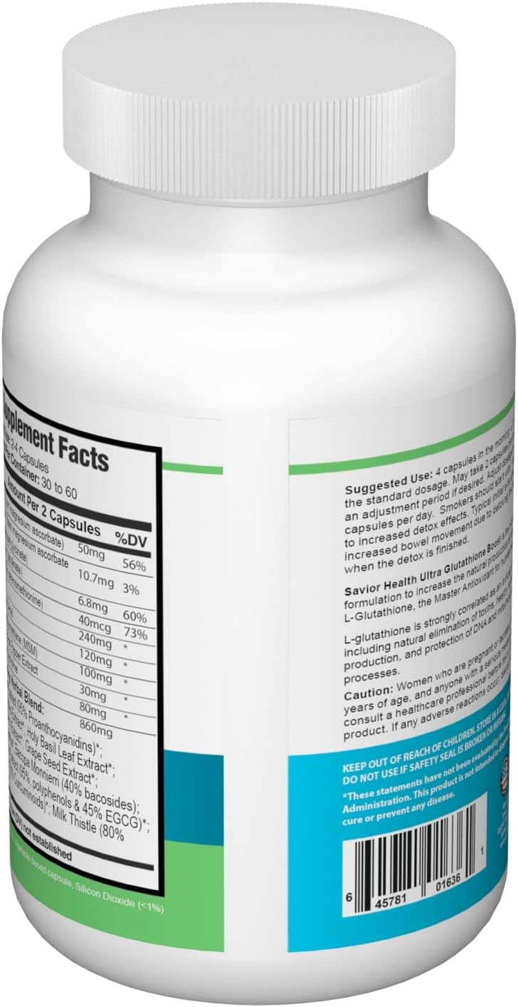 Saviour Health Ultra Glutathione Boost, 120 Veggie Capsules - görsel 4