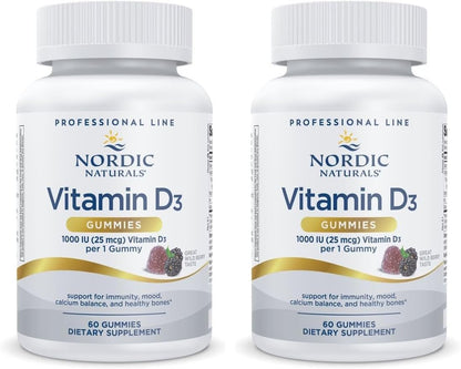 Nordic Naturals Pro Vitamin D3 Gummies, Wild Berry – 120 Gummies – 1000 IU