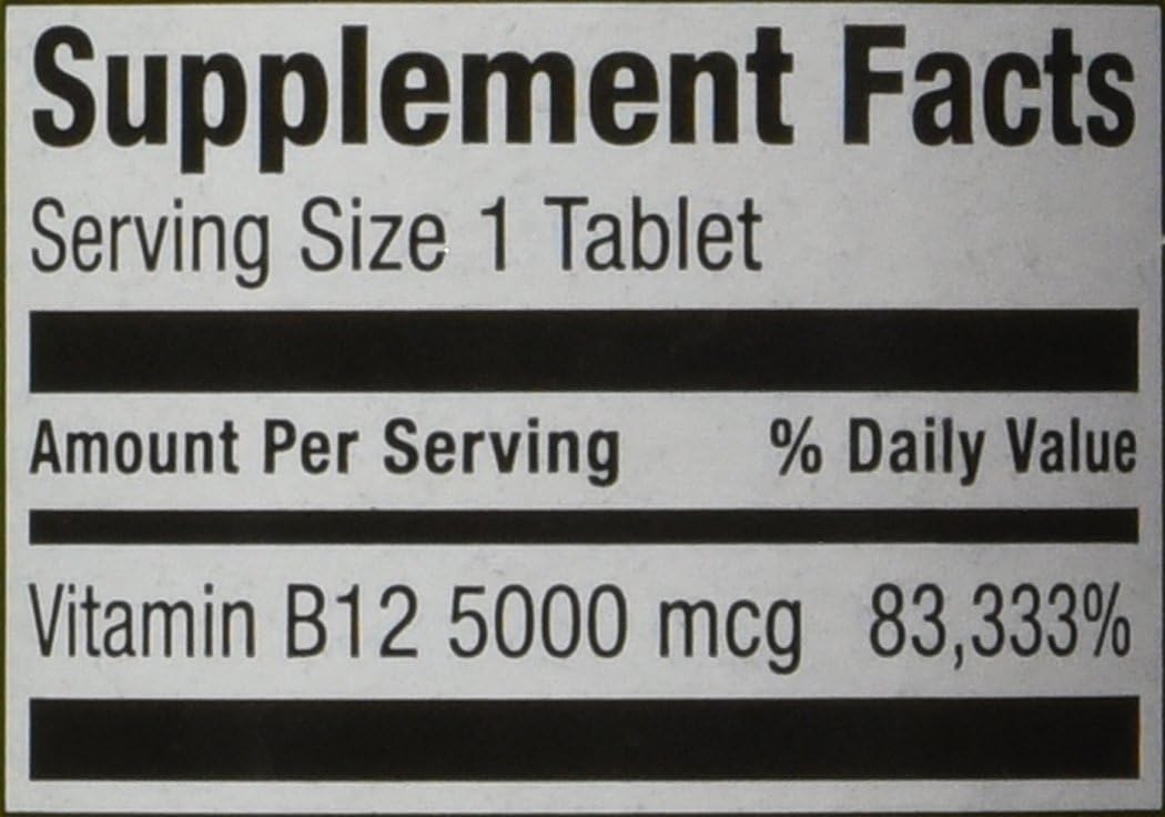 Spring Valley Vitamin B-12 5000 mcg Sublingual, Cherry Flavour, 60 Microlozenges - görsel 3