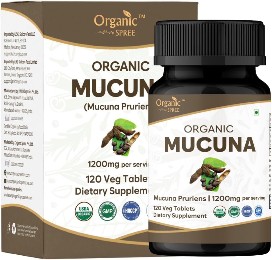 ORGANIC SPREE Mucuna Tablets - Organic Mucuna Supplement, 120 Tablets (Pack of 3) - görsel 9