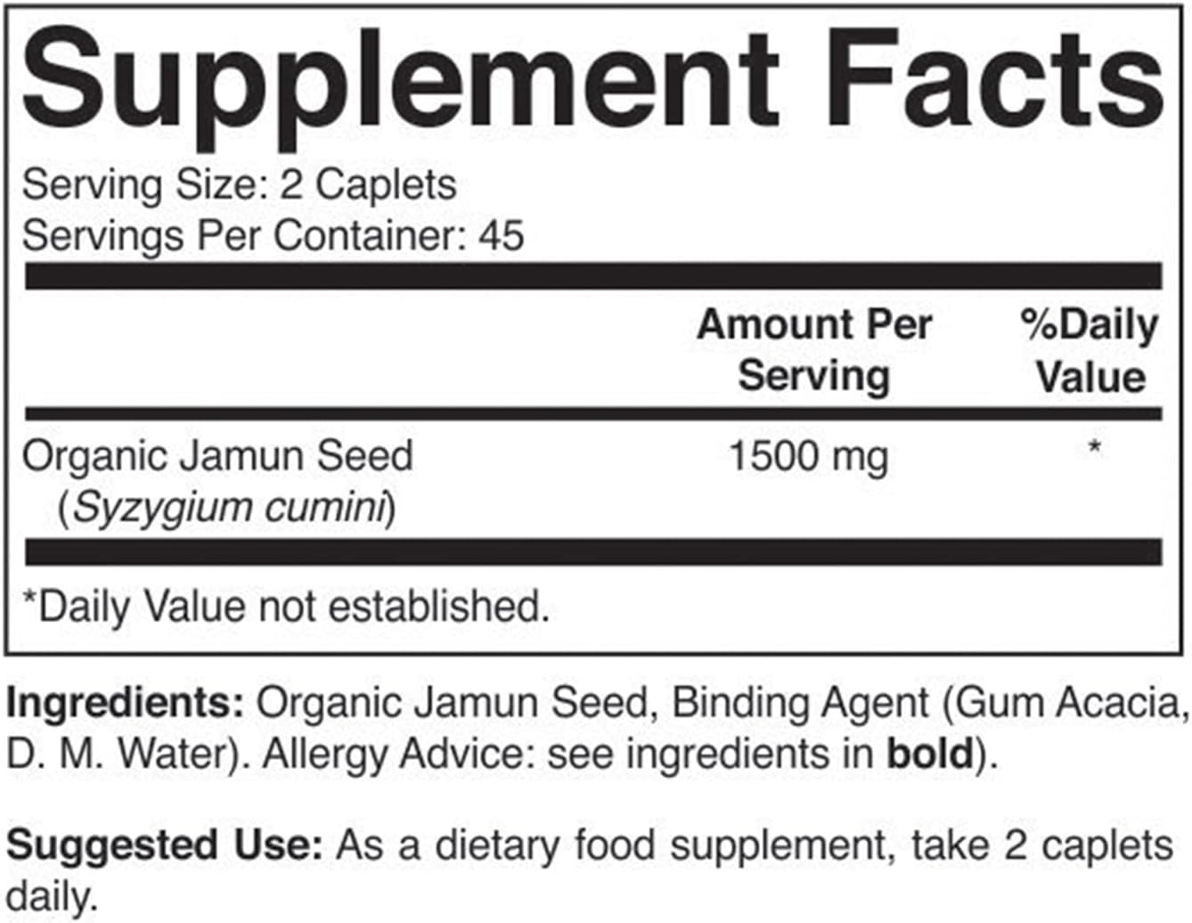 Brieofood Organic Jamun Seed 1500mg, 90 Vegetarian Tablets, Gluten-free - görsel 3
