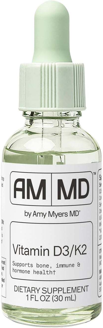 Amy Myers MD Vitamin D3/K2 Liquid – Supports Bone Health, Immune Function and Hormone Balance