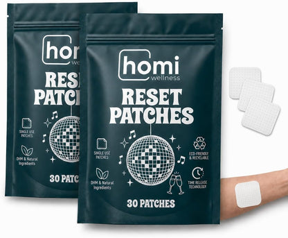 Reset Patches | Social Recovery Support | DHM 500mg Transdermal Patch | 12-Hour Time-Release | Magnesium + Botanical Blend | 60 Patches