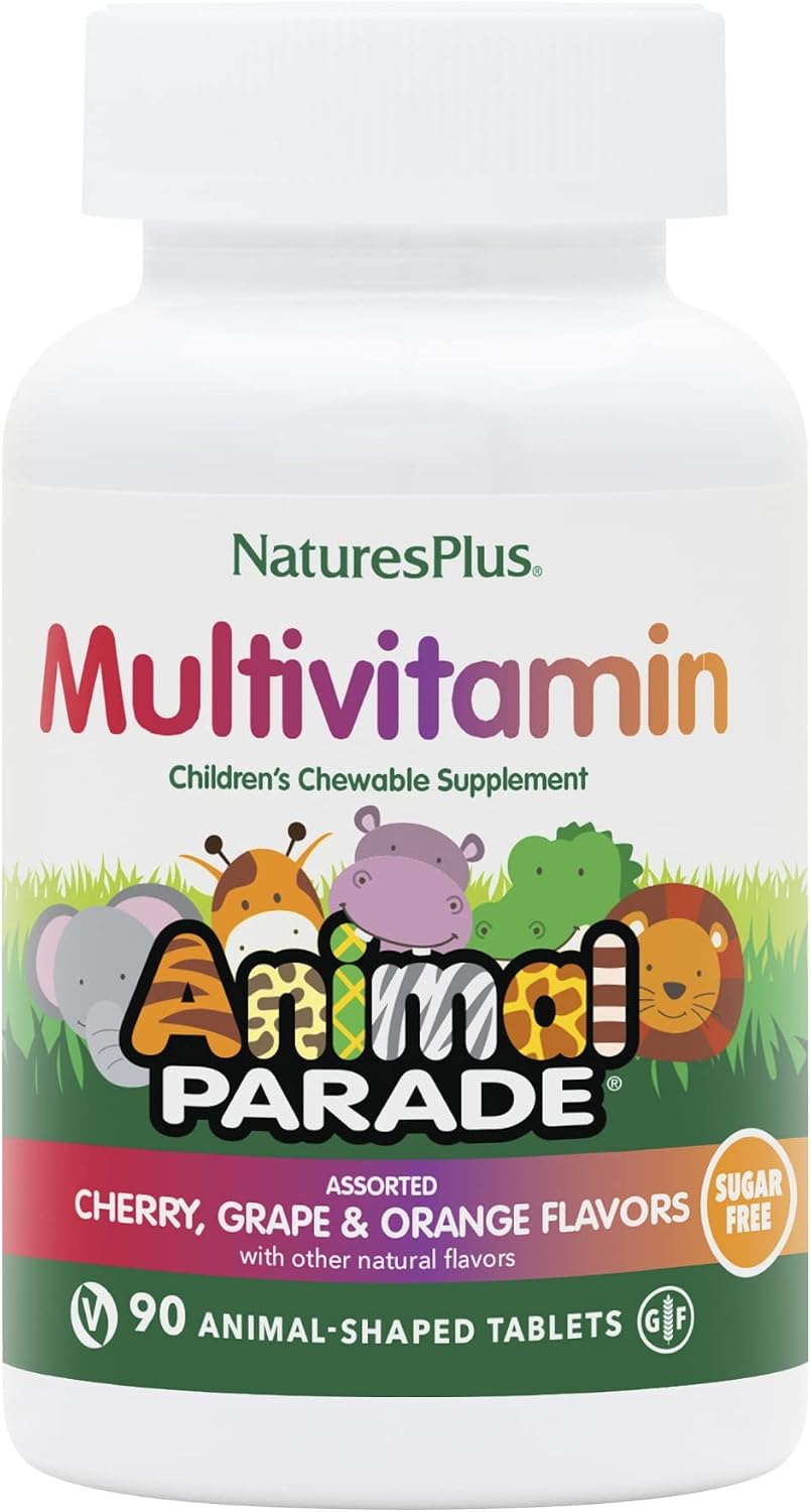 NaturesPlus Animal Parade Sugar-Free Children's Multivitamin, 90 Chewable Tablets - görsel 1