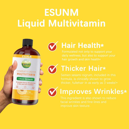 Complete Liquid Multivitamin for Women – Hair Growth, Energy, Skin & Immune Support (480 ml)