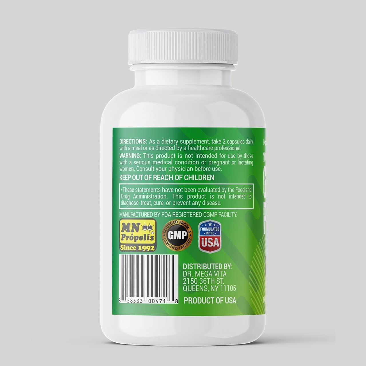 MegaZOI 100% Brazilian Green Propolis Enriched 250mg, Immune Support, 60 Vegetable Capsules - görsel 3