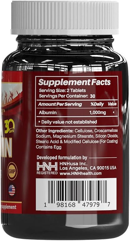 Dr.K&C Mega Albumin Protein Supplement 1000mg, 2 Bottles (60 Tablets Each), Daily Vitality & Wellness Support