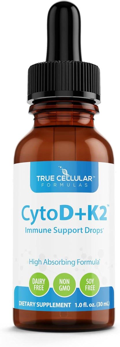 True Cellular Formulae Vitamin D3 2200 IU + K2 MK-7 Liquid Drops