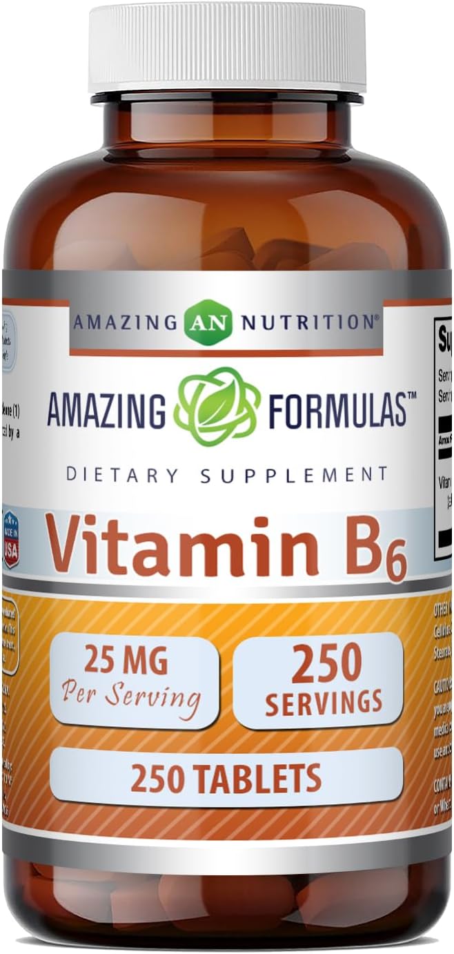 Amazing Formulae Vitamin B6 (Pyridoxine) 25 mg - 250 Tablets - görsel 1