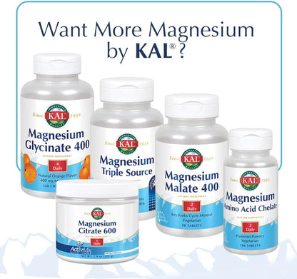 KAL Stress B Mag Glycinate – B Complex Vitamins Plus Magnesium, Active Forms, 60 VegCaps