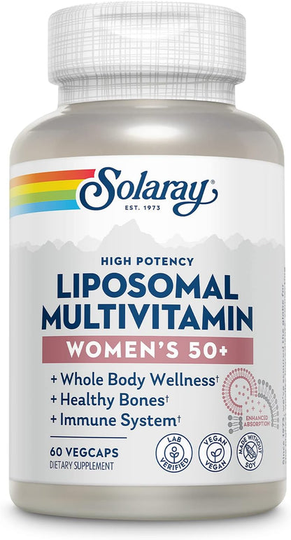SOLARAY Liposomal Multivitamin for Women – Enhanced Absorption, High Potency with Iron, 120 VegCaps