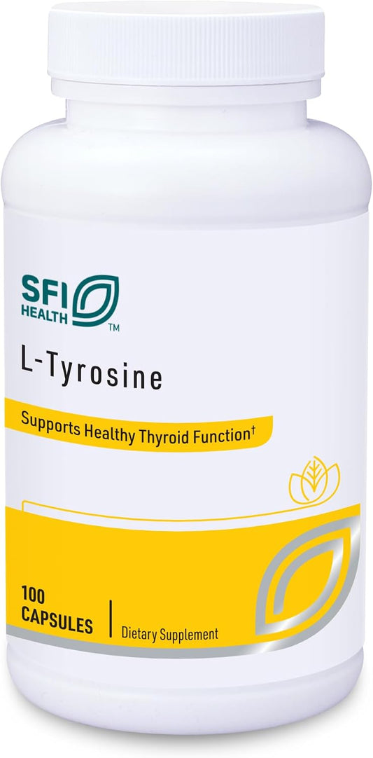 Klaire Labs SFI Health L-Tyrosine – 500 mg Hypoallergenic Free Form Amino Acid (100 Capsules)